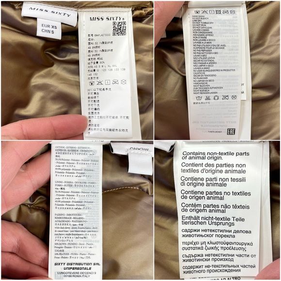 Miss Sixty Quilted Diamond Pattern Duck Down Jacket With Loose Fit - Picture 13 of 17